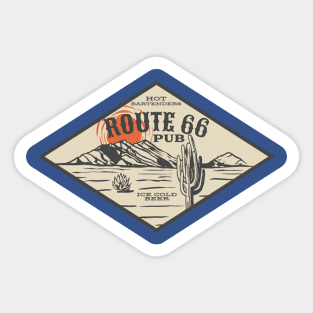 Route 66 Pub Retro Design Sticker